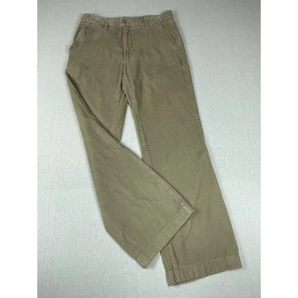 🔥Banana Republic Corduroy Khaki Baggy Wide Leg Pants Mens 31/30 Y2K Classic
